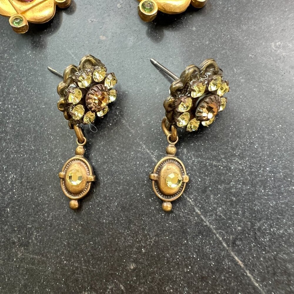 Vintage Earring Lot - Etruscan Crystal 90s - Picture 3 of 7